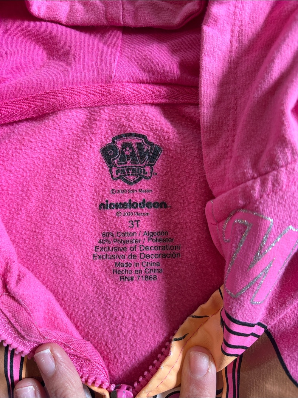 PAW Patrol Nickelodeon Skye Zip Up Hoodie Pink Toddler Girls Size 3T - Picture 2 of 5